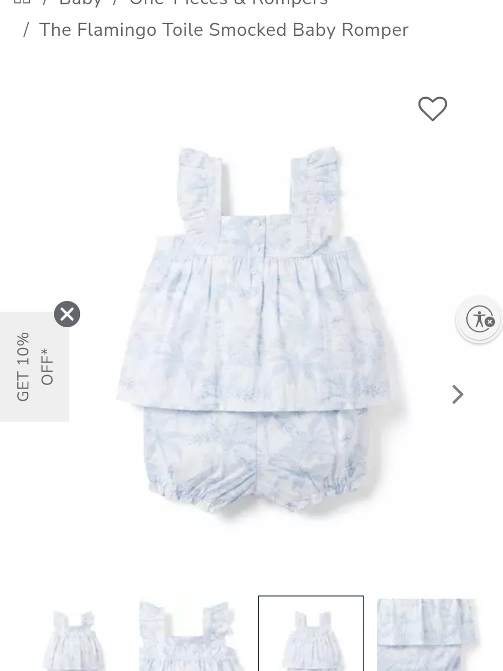 Janie and Jack Light Blue Toile Smocked Romper JANIE AND JACK